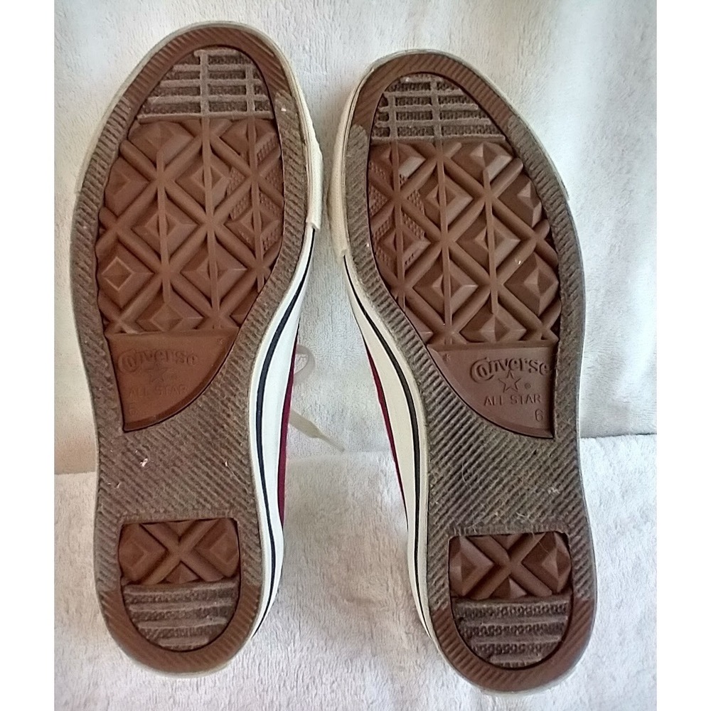 VTG Converse All Stars Chuck Taylor Maroon Gold sneakers - Unisex  sz 8 W sz 6 M - Picture 8 of 8